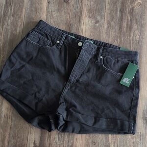 Black Highrise Denim Shorts